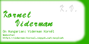 kornel viderman business card